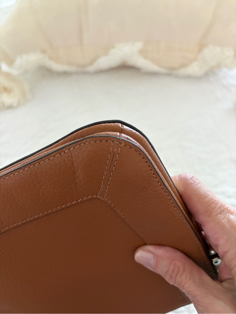 Kate Spade Lena Leather Crossbody Bag in Cognac Brown - Picture 9 of 11